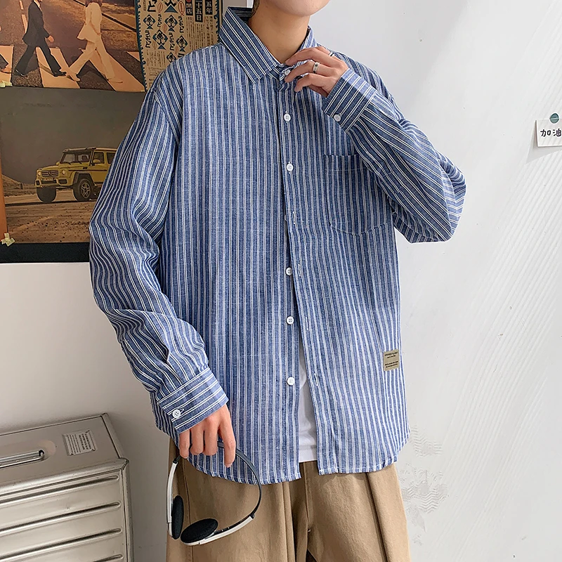 2024 Men Striped Long Sleeve Shirts Korean Career Printing Lapel Button Business Versatile Loose Top Blouses New Autumn E204
2024 Men Striped Long Sleeve Shirts Korean Career Printing Lapel Button Business Versatile Loose Top Blouses New Autumn E204