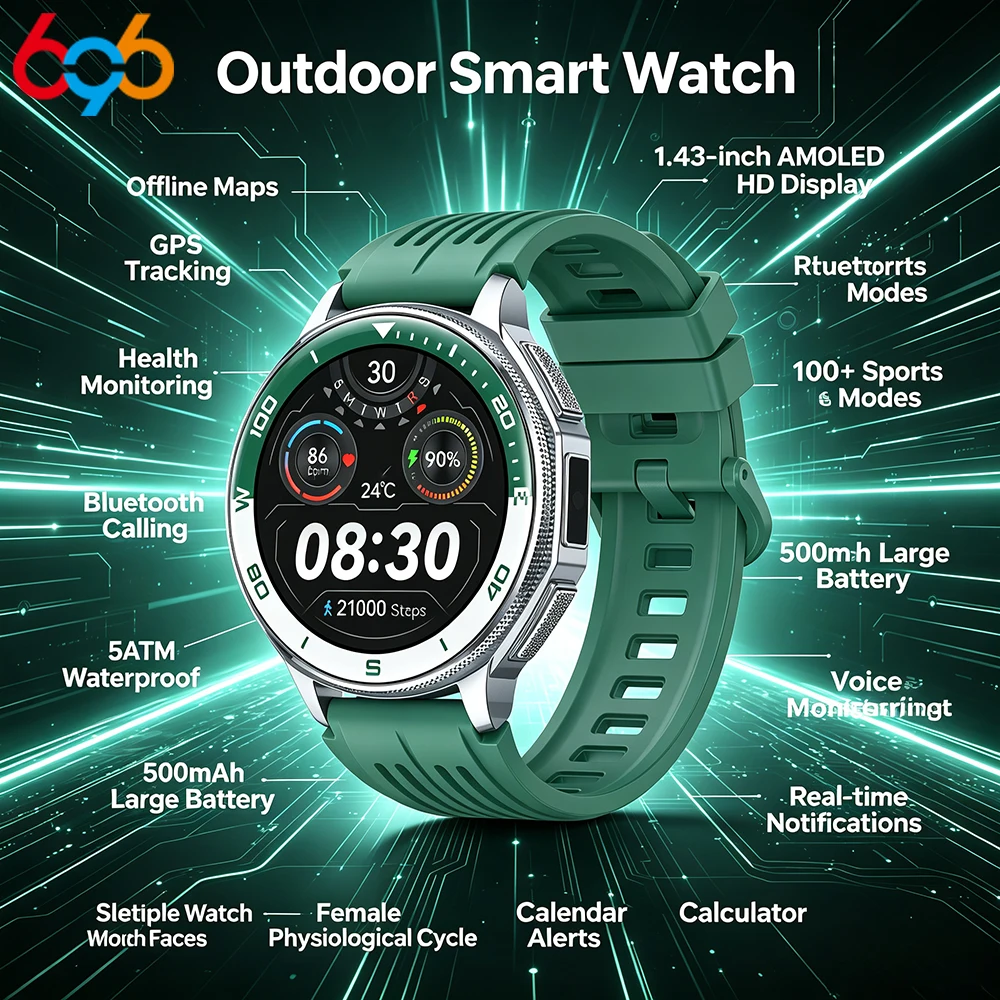 Offline Maps GPS Smart Watches 5ATM Waterproof Sports Smartwatch Men ChatGPT For Android IOS Health Outdoor Flashlight BT Call
Offline Maps GPS Smart Watches 5ATM Waterproof Sports Smartwatch Men ChatGPT For Android IOS Health Outdoor Flashlight BT Call