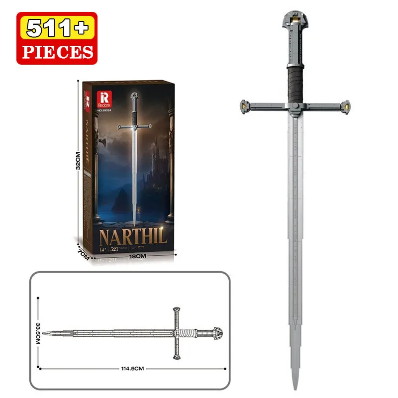 511 шт., модель фэнтезийного меча, строительные блоки, комплект сборки, средневековый воин, меч, реплика дисплея, строительная игрушка в подарок для взрослых
511 шт., модель фэнтезийного меча, строительные блоки, комплект сборки, средневековый воин, меч, реплика дисплея, строительная игрушка в подарок для взрослых