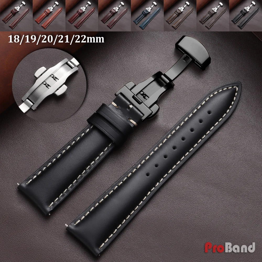 18mm 19mm 20mm 21mm 22mm Universal Vintage Oil Wax Leather Watch Straps Brown Head Layer Band Men Accessories Butterfly Buckle
18mm 19mm 20mm 21mm 22mm Universal Vintage Oil Wax Leather Watch Straps Brown Head Layer Band Men Accessories Butterfly Buckle
