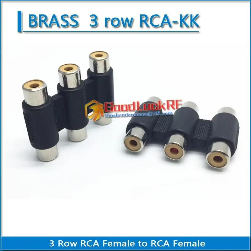 three row Dual RCA Female to RCA Female lotus AV plug audio and video connection 1 2 3 ROW RF connector extension conversion
three row Dual RCA Female to RCA Female lotus AV plug audio and video connection 1 2 3 ROW RF connector extension conversion