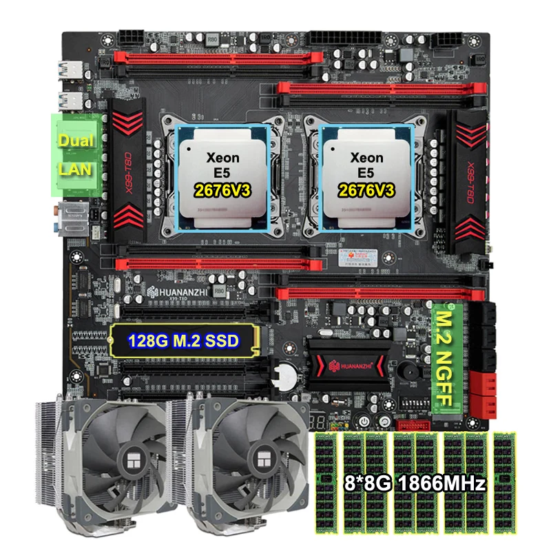 Комплект материнской платы HUANANZHI X99-T8D 128G M.2 NVME SSD 2 * Xeon процессор E5 2676 V3 12 ядер 2 * кулер ЦП 8*8 Гб памяти 64 Гб ОЗУ RECC
Комплект материнской платы HUANANZHI X99-T8D 128G M.2 NVME SSD 2 * Xeon процессор E5 2676 V3 12 ядер 2 * кулер ЦП 8*8 Гб памяти 64 Гб ОЗУ RECC
