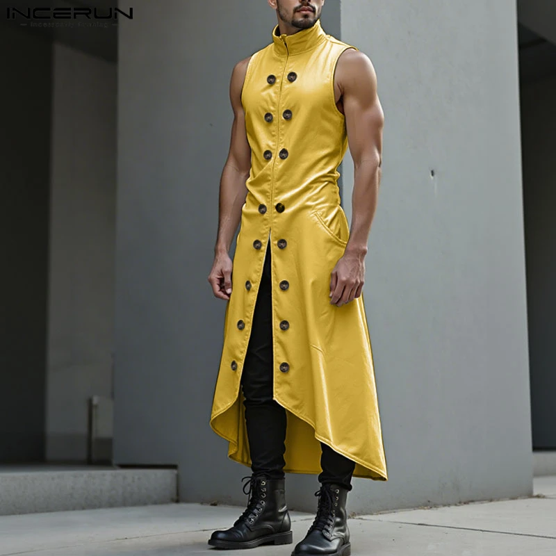INCERUN Men Long Style Vests Solid Color Double Breasted Casual Male Waistcoats High Street Sleeveless Fashion Long Cardigan Men
INCERUN Men Long Style Vests Solid Color Double Breasted Casual Male Waistcoats High Street Sleeveless Fashion Long Cardigan Men