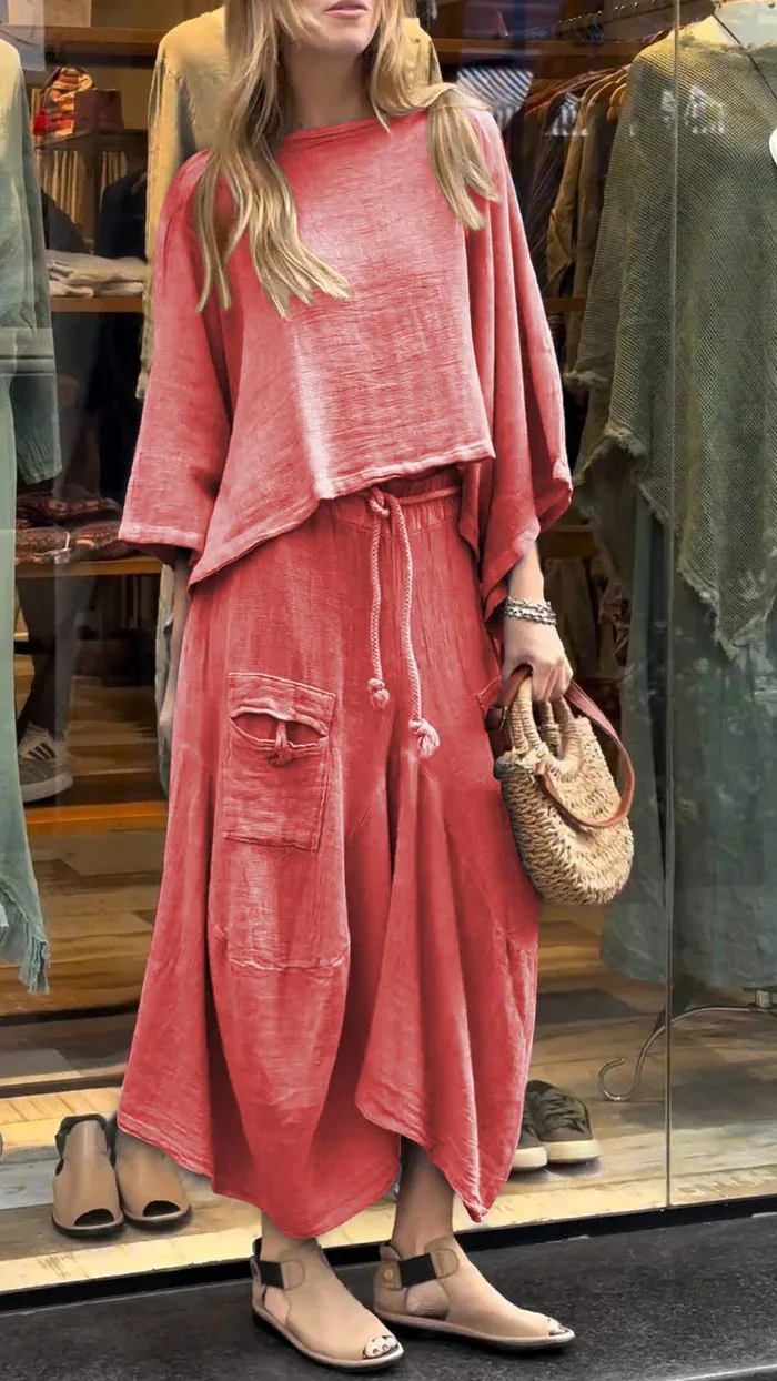 Casual Solid Cotton Linen 2 Piece Sets Women Spring O Neck Top Pullover Belted Irregular Skirt Outfit Fall 3/4 Sleeve Loose Suit
Casual Solid Cotton Linen 2 Piece Sets Women Spring O Neck Top Pullover Belted Irregular Skirt Outfit Fall 3/4 Sleeve Loose Suit