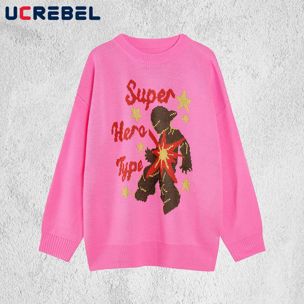 Жаккардовый свитер с героями мультфильмов, мужской уличный свитер в стиле хип-хоп, осенне-зимняя уличная одежда, свободный вязаный пуловер с круглым вырезом и длинными рукавами, мужской
Жаккардовый свитер с героями мультфильмов, мужской уличный свитер в стиле хип-хоп, осенне-зимняя уличная одежда, свободный вязаный пуловер с круглым вырезом и длинными рукавами, мужской