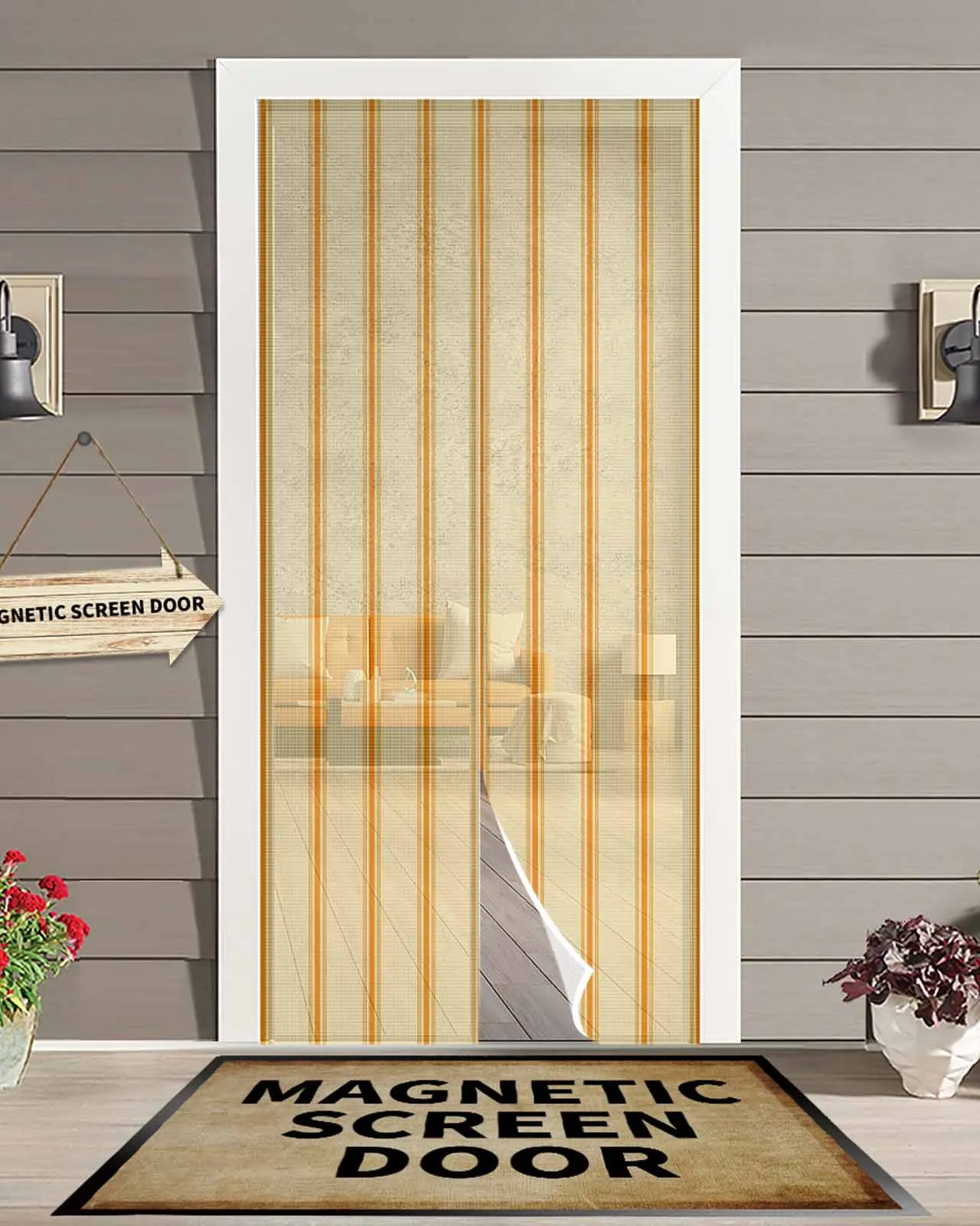 Simple Orange Yellow Striped Magnetic Door Curtain Living Room Bedroom Home Anti-mosquito Screen Door Curtain
Simple Orange Yellow Striped Magnetic Door Curtain Living Room Bedroom Home Anti-mosquito Screen Door Curtain