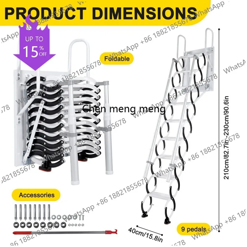 Smt51 9/11Steps Invisible Pull Down Stairs Retractable Attic Telescopic Staircase Wall-Mounted for Storehouse Basement
Smt51 9/11Steps Invisible Pull Down Stairs Retractable Attic Telescopic Staircase Wall-Mounted for Storehouse Basement