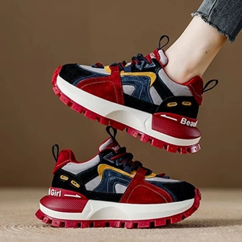 AIYUQI 2026 Women's Sneakers shoe Thick-soled breathable mesh chunky Dad shoes women Color-blocked casual Fashion frail shoes
AIYUQI 2026 Women's Sneakers shoe Thick-soled breathable mesh chunky Dad shoes women Color-blocked casual Fashion frail shoes