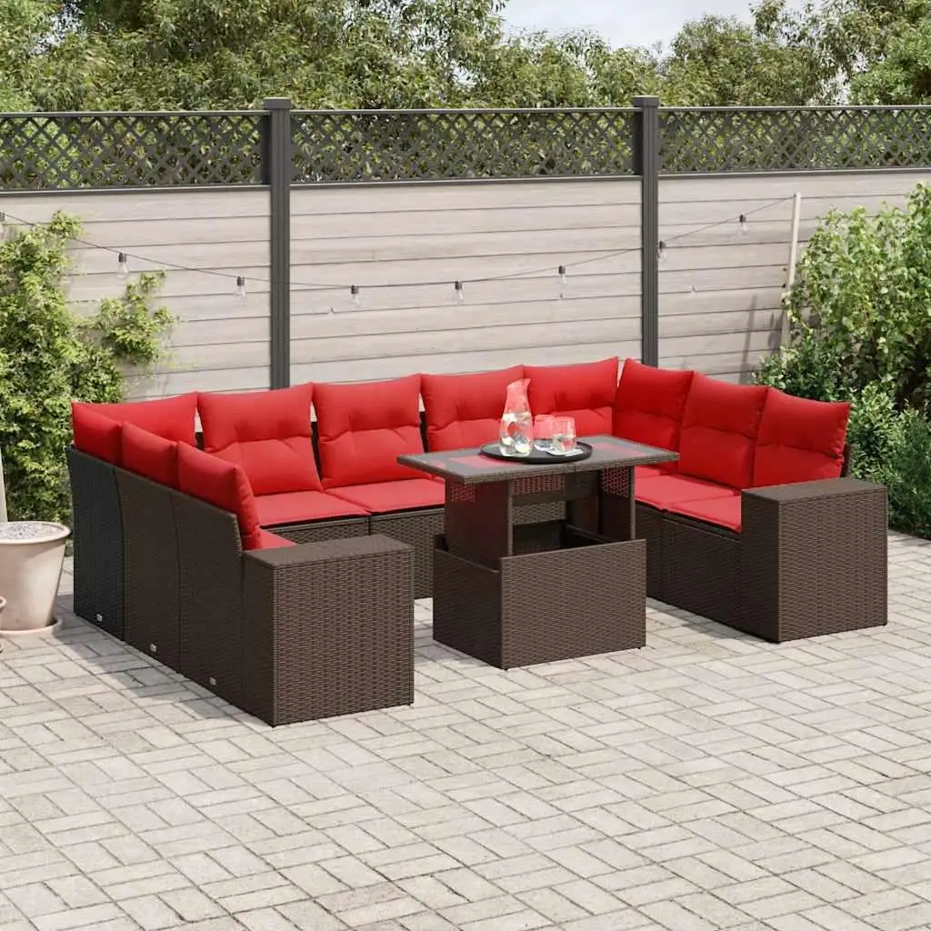 10 Piece All Weather Patio Sofa Set with Cushions Brown Rattan Outdoor Furniture
10 Piece All Weather Patio Sofa Set with Cushions Brown Rattan Outdoor Furniture