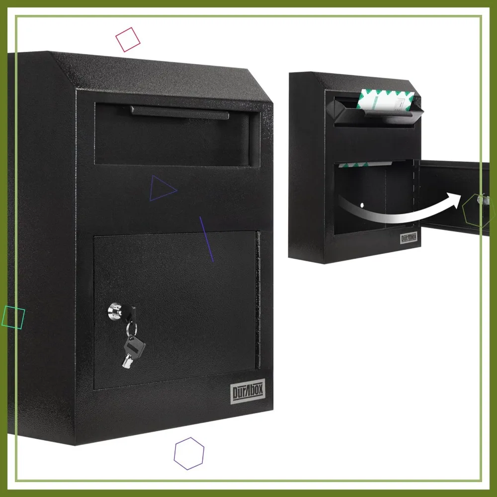 Wall Mount Drop Box, Heavy Duty Steel, 12x4x15", Secure Mailbox for Home Office
Wall Mount Drop Box, Heavy Duty Steel, 12x4x15", Secure Mailbox for Home Office