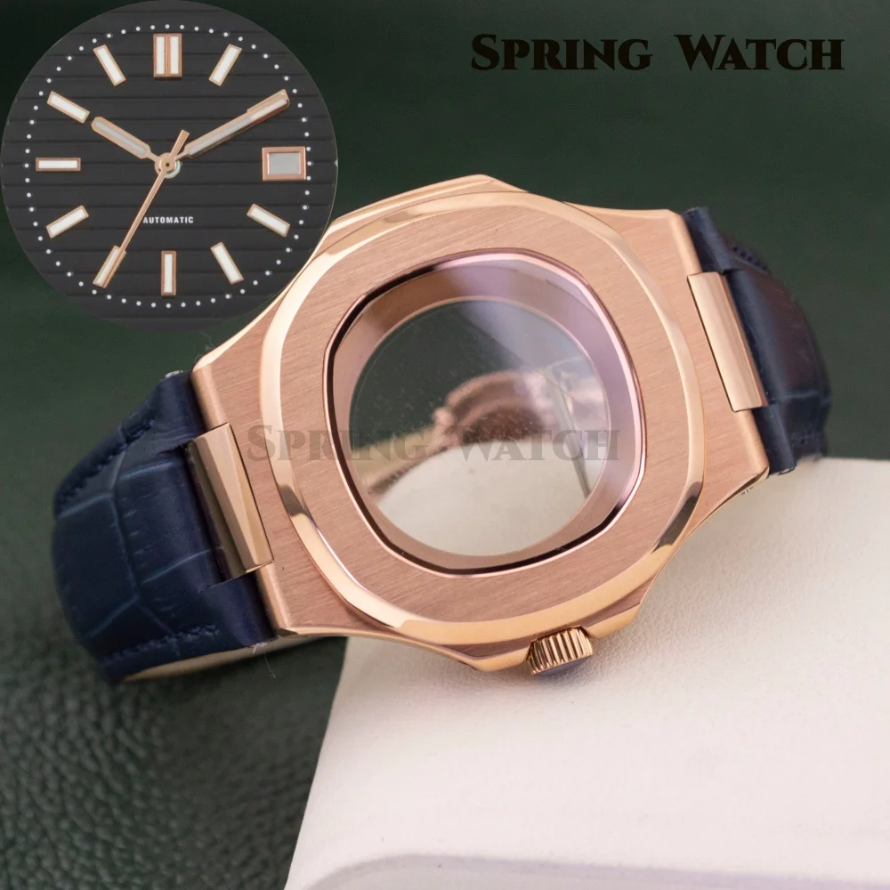 NH35 Case Stainless Steel 41mm Watch Case 30.5mm Dial Luminous Hands For Nautilus Genuine Leather Strap Fit NH35 Movement
NH35 Case Stainless Steel 41mm Watch Case 30.5mm Dial Luminous Hands For Nautilus Genuine Leather Strap Fit NH35 Movement