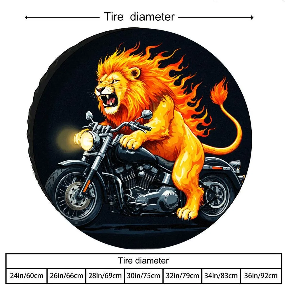 Flaming Lion Motorcycle Tire Cover Durable Polyester Waterproof Spare Wheel Protector
Flaming Lion Motorcycle Tire Cover Durable Polyester Waterproof Spare Wheel Protector