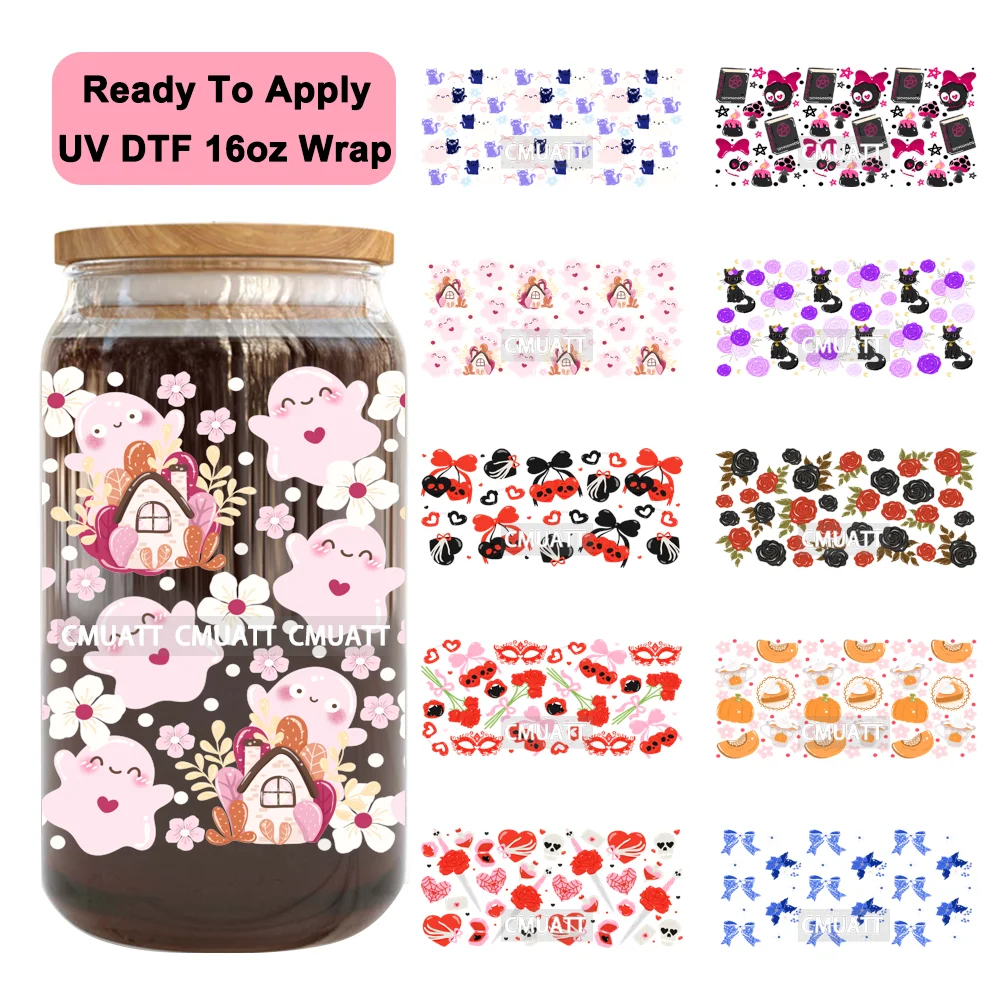 Girly Floral Ghosts Skull Book Lover UV DTF Cup Wraps Ready To Apply Transfer Stickers Durable For 16OZ Libbey Glass Can Tumbler
Girly Floral Ghosts Skull Book Lover UV DTF Cup Wraps Ready To Apply Transfer Stickers Durable For 16OZ Libbey Glass Can Tumbler