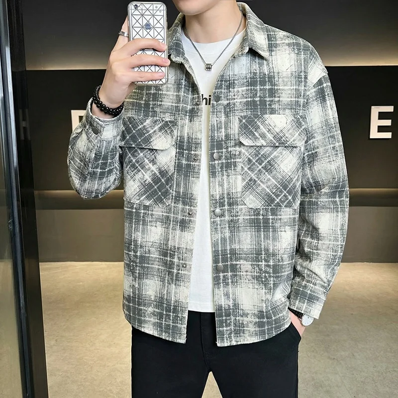 Loose Plaid irt Men's Youth Casual Long Sve Faionable Hong Kong Sle Outerwear Polyester Fiber Non-Sinkable
Loose Plaid irt Men's Youth Casual Long Sve Faionable Hong Kong Sle Outerwear Polyester Fiber Non-Sinkable