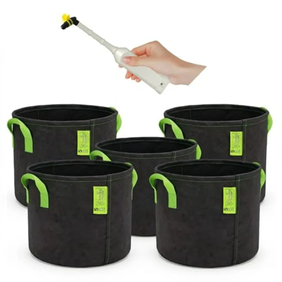 Hand Pollinator + 5 Gallon Grow Bags Bundle for container gardening, polypropylene fabric pots, black, ergonomic handheld polli
Hand Pollinator + 5 Gallon Grow Bags Bundle for container gardening, polypropylene fabric pots, black, ergonomic handheld polli