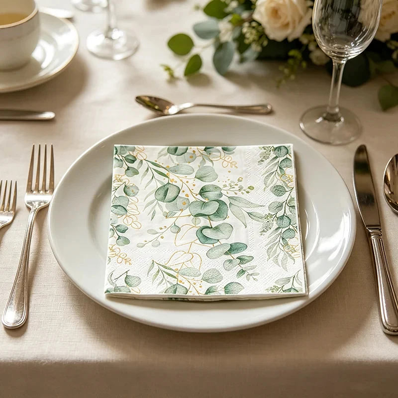100pcs Sage Green Eucalyptus Wedding Napkins,2-Ply Disposable Paper Napkins for Bridal Shower Engagement Party Table Decor
100pcs Sage Green Eucalyptus Wedding Napkins,2-Ply Disposable Paper Napkins for Bridal Shower Engagement Party Table Decor