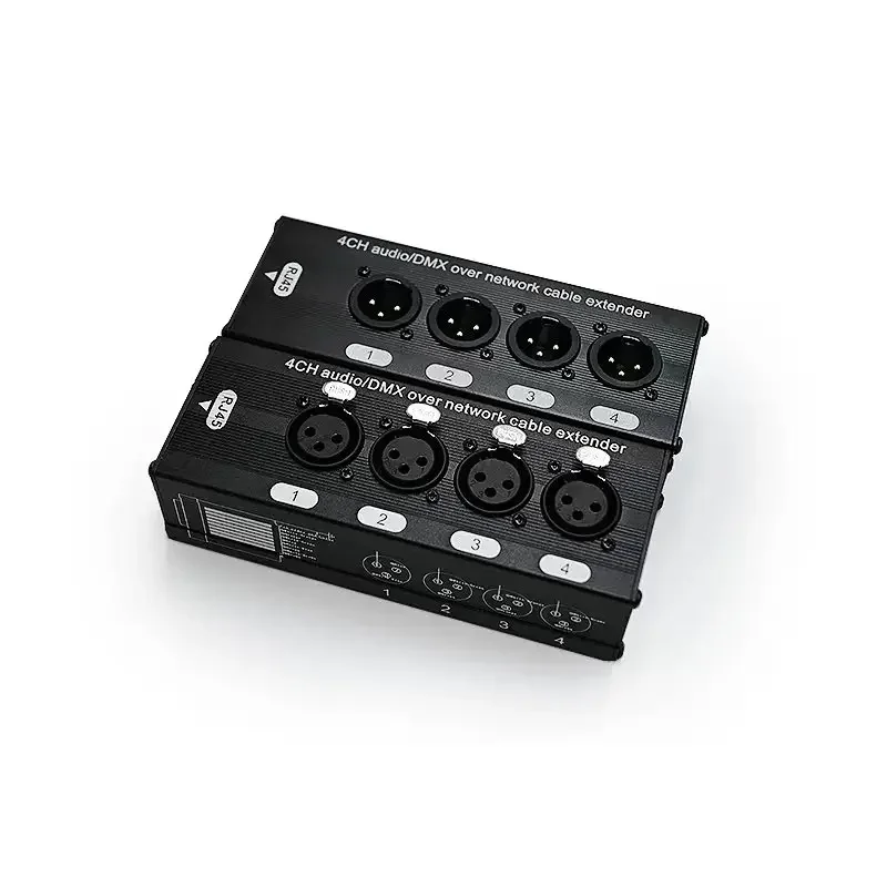 4-Channel 3-Pin XLR Audio and DMX512 over Network Cable Extender, DMX512 Network Signal Extender Male or Female
4-Channel 3-Pin XLR Audio and DMX512 over Network Cable Extender, DMX512 Network Signal Extender Male or Female