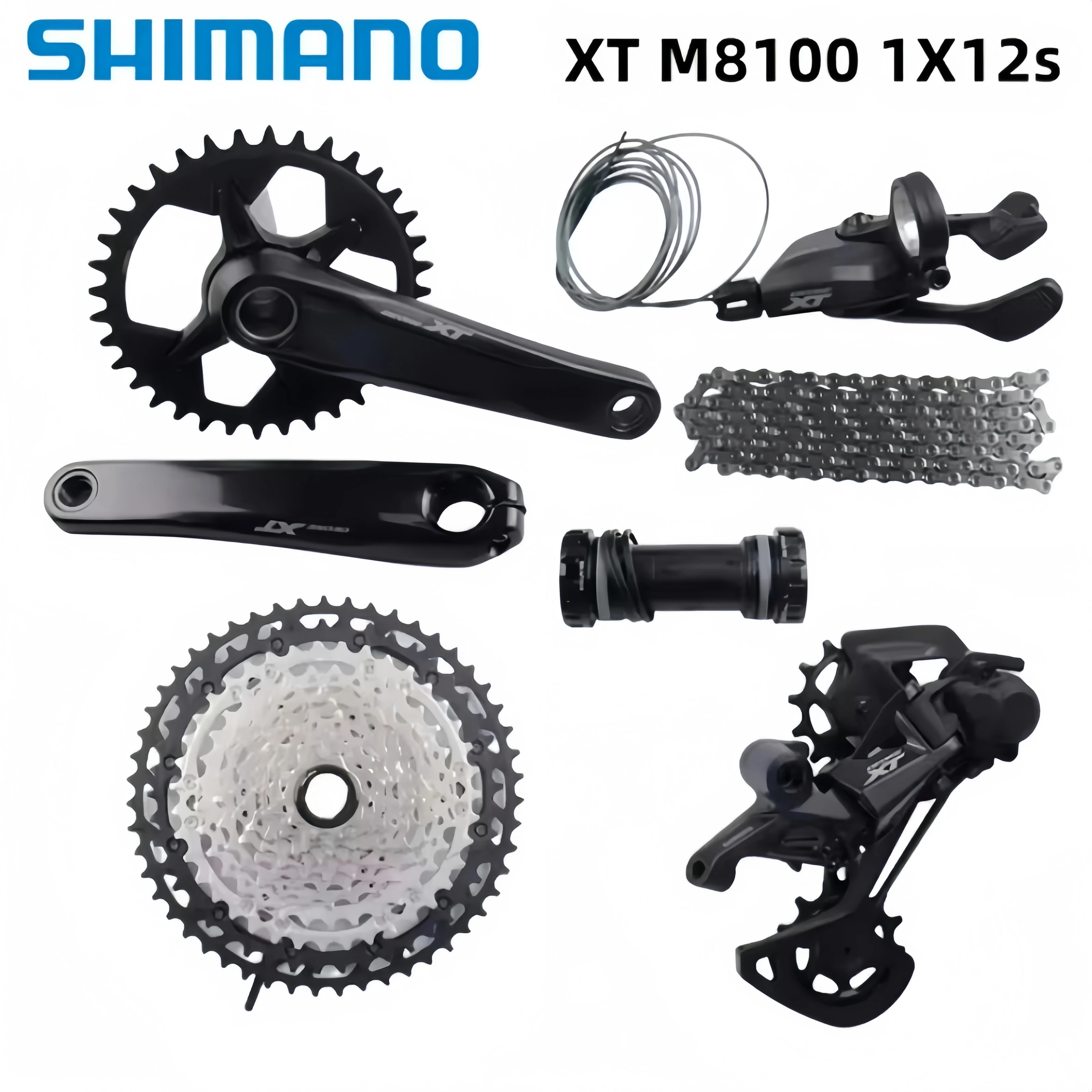 Shimano Deore XT M8100 1x12 Speed Groupset Шатуны 165 мм 170 мм 175 мм 32T 34T Задние переключатели SGS 118L Цепь BB MT801 Для MTB
Shimano Deore XT M8100 1x12 Speed Groupset Шатуны 165 мм 170 мм 175 мм 32T 34T Задние переключатели SGS 118L Цепь BB MT801 Для MTB