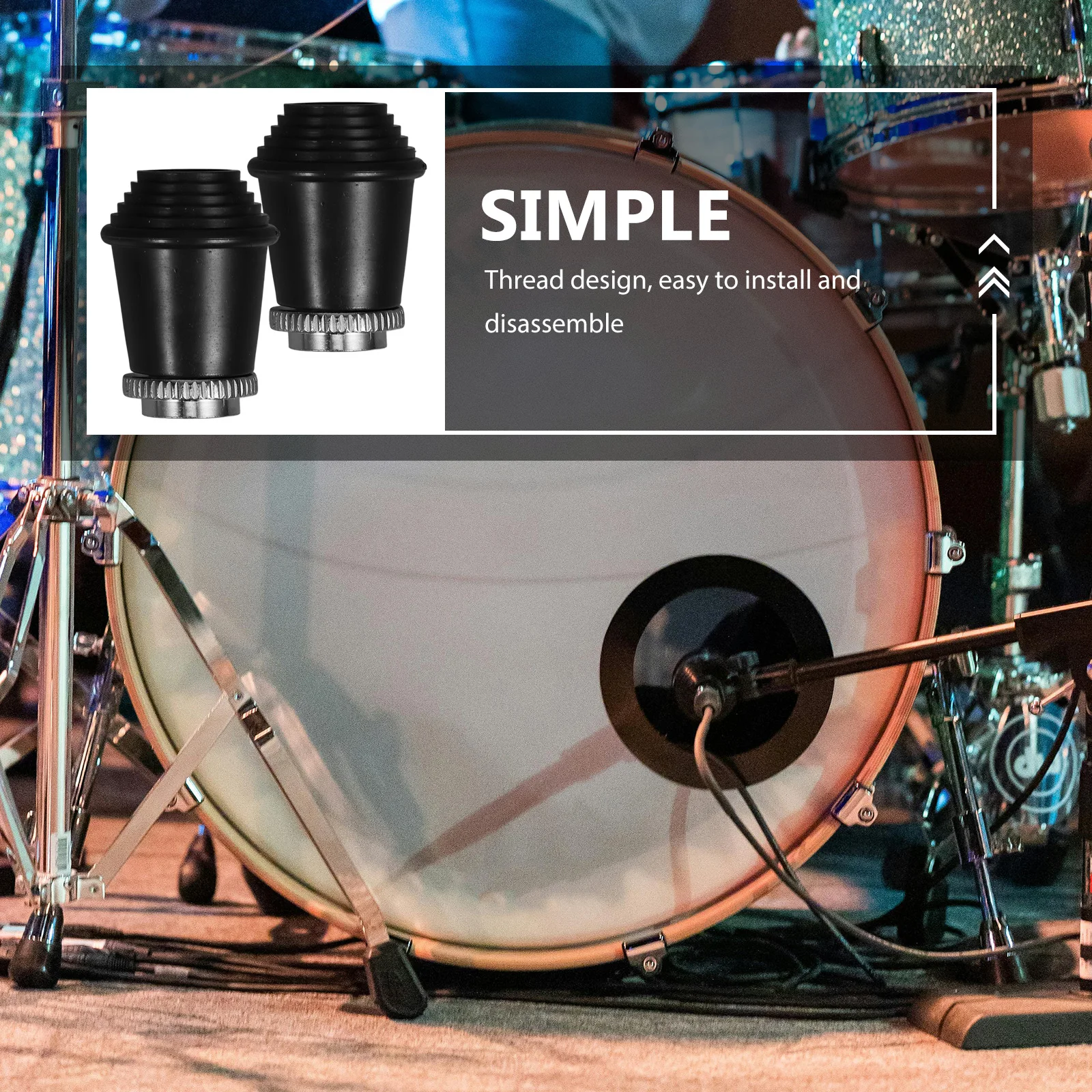 2Pcs Drum Rack Pads Rubber Feet Durability Stability Practical Function Multigrained Design Accessory Drum Pad