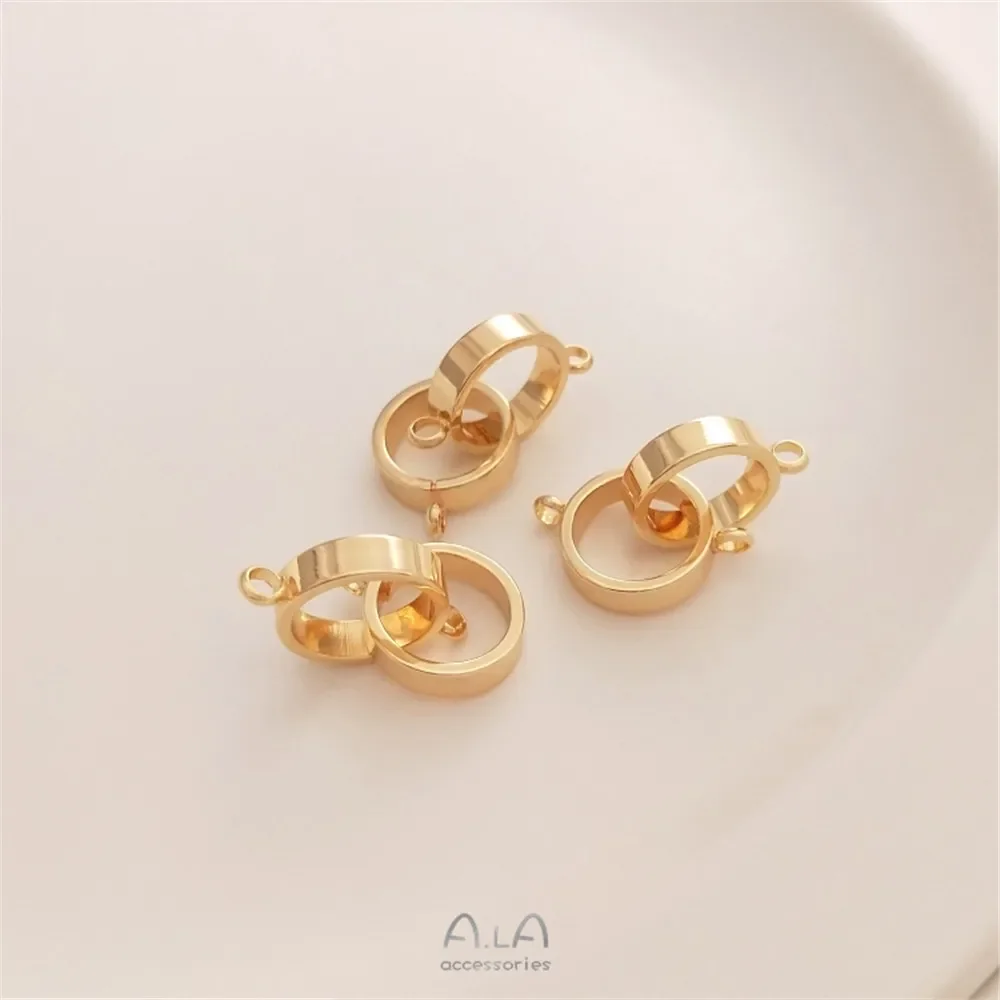 14K Gold Plated Double ring universal buckle, hanging ring, pearl necklace link, DIY chain jewelry end accessories
14K Gold Plated Double ring universal buckle, hanging ring, pearl necklace link, DIY chain jewelry end accessories