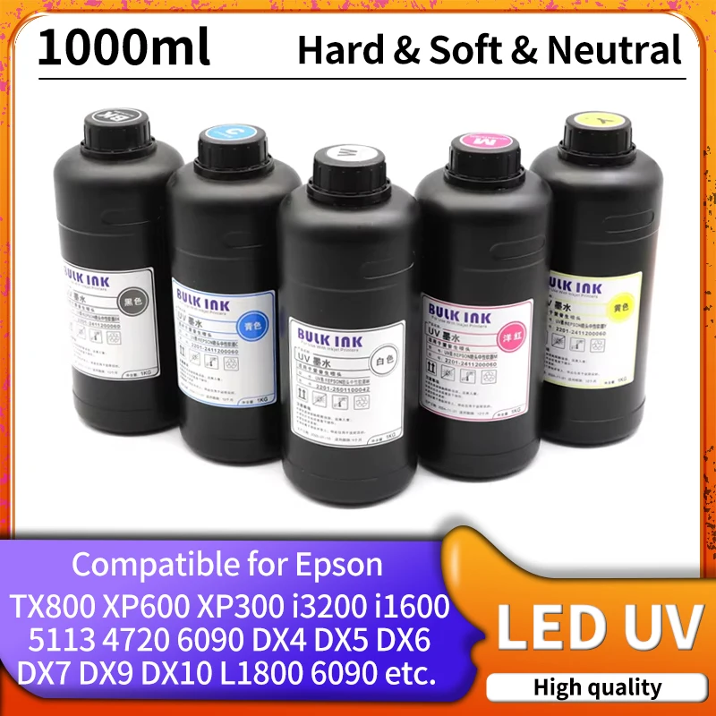 1000ML UV Curing Ink For Epson XP600 TX800 XP-600 TX-800 L805 L1800 R290 L800 R300 1390 1400 1410 1430 DX5 DX7 DX10 UV Printer
1000ML UV Curing Ink For Epson XP600 TX800 XP-600 TX-800 L805 L1800 R290 L800 R300 1390 1400 1410 1430 DX5 DX7 DX10 UV Printer