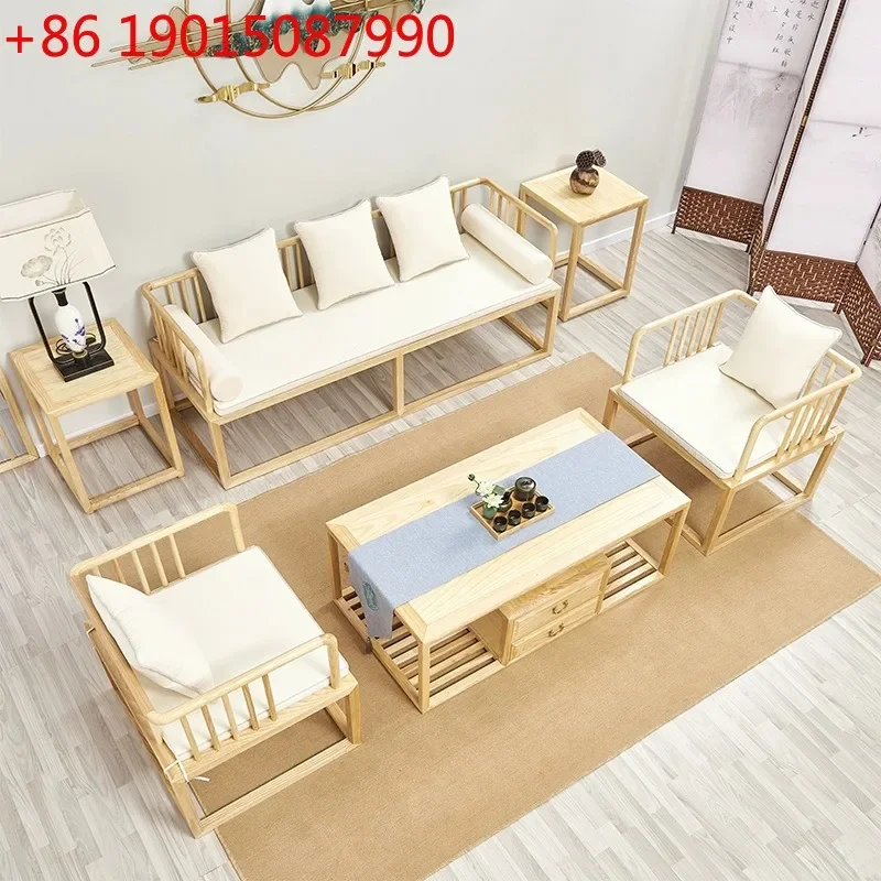 Ash wood simple modern zen new Chinese style solid wood sofa furniture bed and breakfast log living room sofa
Ash wood simple modern zen new Chinese style solid wood sofa furniture bed and breakfast log living room sofa