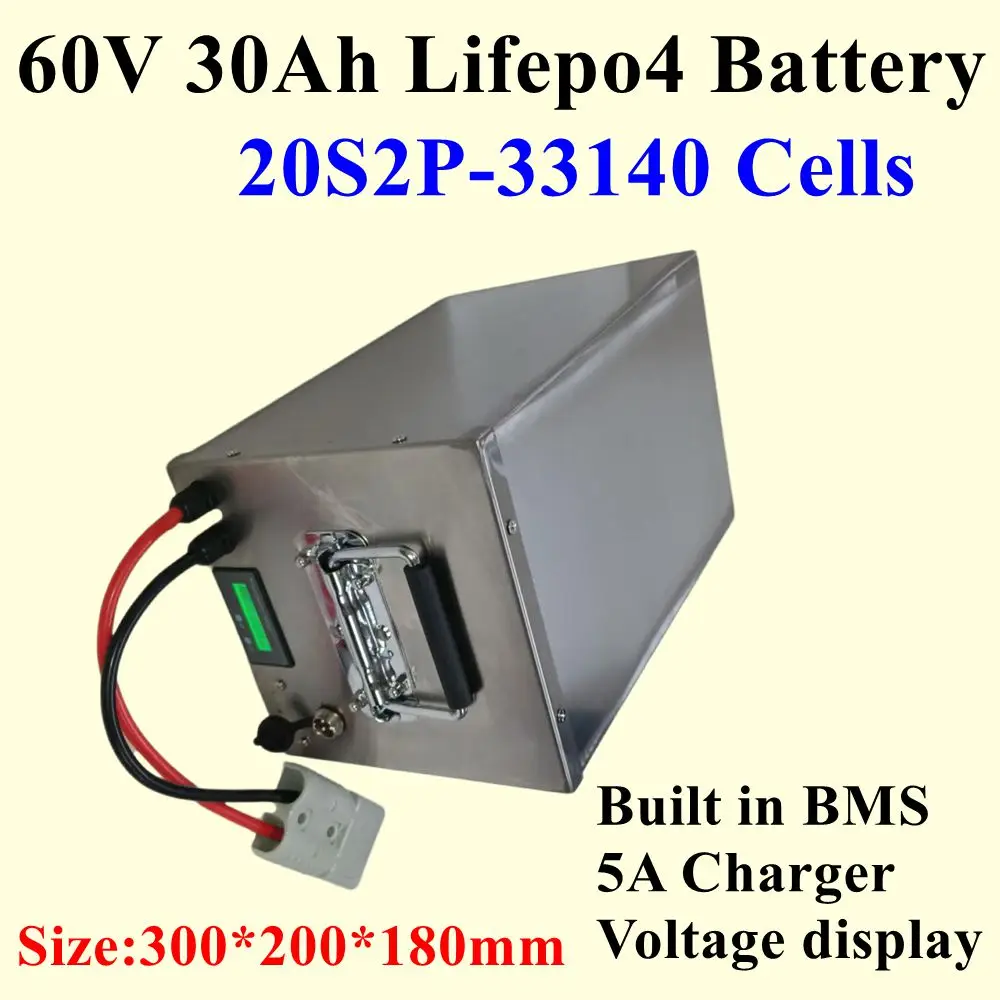 60V 30Ah LiFepo4 battery pack with BMS 20S 3000W LCD displayer for tricycle two three -wheeler motorcycle bike + 5A charger
60V 30Ah LiFepo4 battery pack with BMS 20S 3000W LCD displayer for tricycle two three -wheeler motorcycle bike + 5A charger