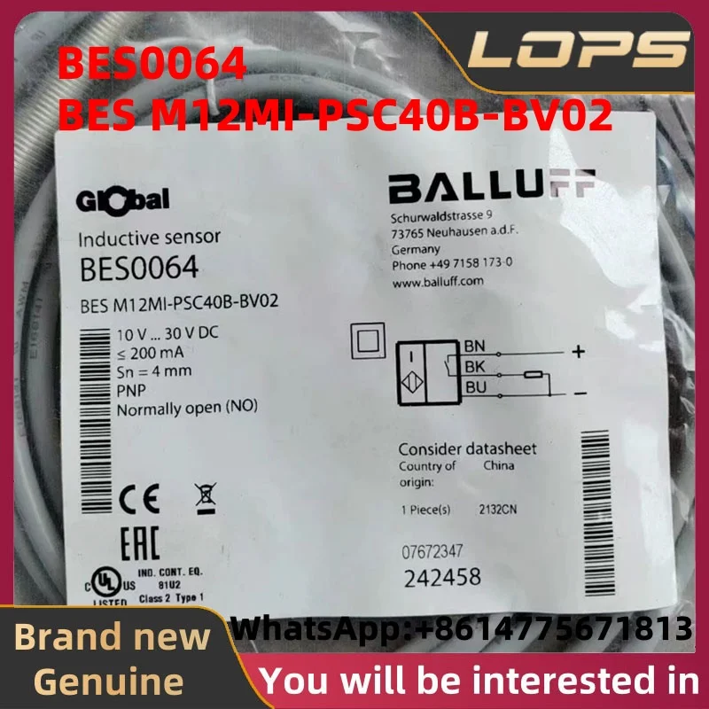 BES0064 New Original BALLUFF Proximity switch sensor BES M12MI-PSC40B-BV02 in stock, welcome to consult.
BES0064 New Original BALLUFF Proximity switch sensor BES M12MI-PSC40B-BV02 in stock, welcome to consult.