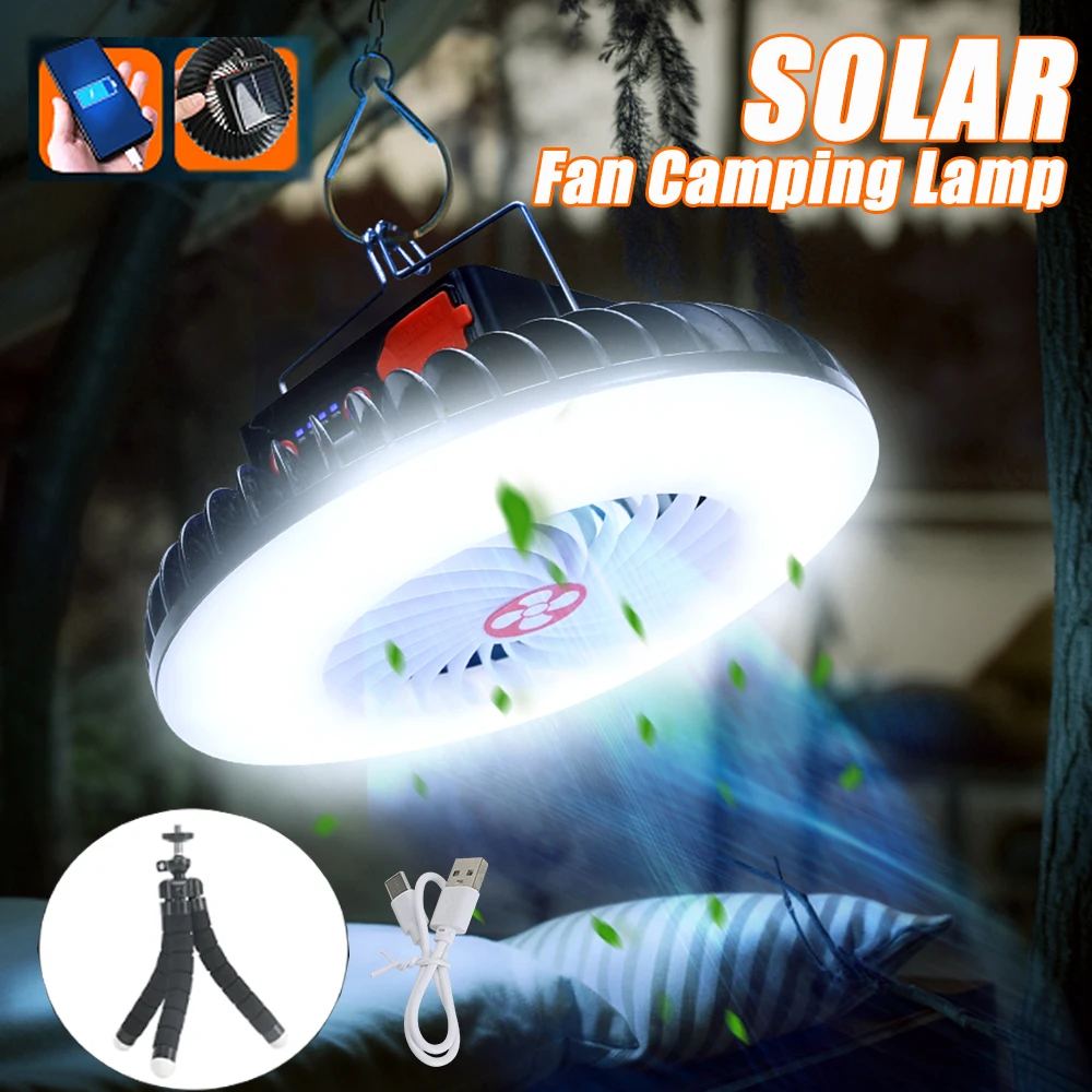 Multifunctional Camping Fan Light Solar And USB Charging Portable Wireless Ceiling Electric Fan with Power Bank LED Light Tripod
Multifunctional Camping Fan Light Solar And USB Charging Portable Wireless Ceiling Electric Fan with Power Bank LED Light Tripod