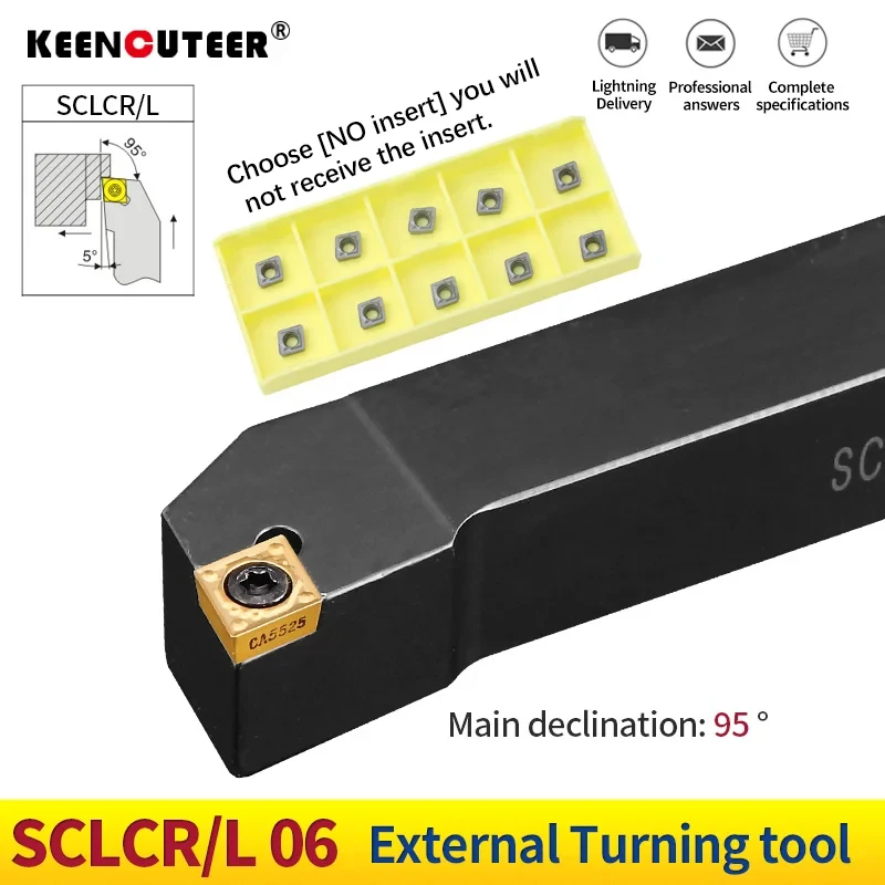 External Turning Tool 95 Degrees Holder End Face CCMT Carbide Inserts Lathe CNC Cutting Tools Set SCLCR/L 1616 2020 2525
External Turning Tool 95 Degrees Holder End Face CCMT Carbide Inserts Lathe CNC Cutting Tools Set SCLCR/L 1616 2020 2525
