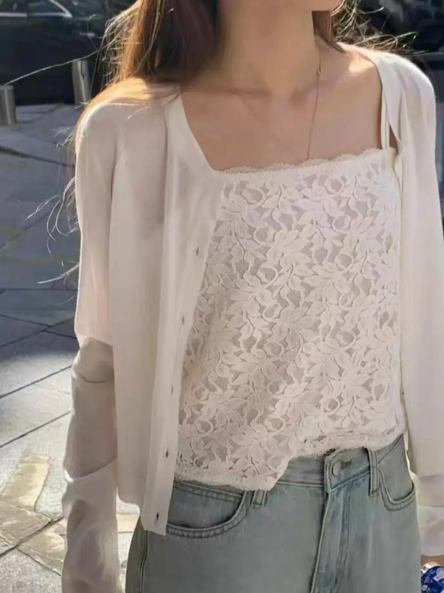 Summer 2026 Women's Lace Trimmed Silk Knitted Light Weight Sun Protection Open Cardigan Short Style Long Sleeve Loose Fit Top
Summer 2026 Women's Lace Trimmed Silk Knitted Light Weight Sun Protection Open Cardigan Short Style Long Sleeve Loose Fit Top