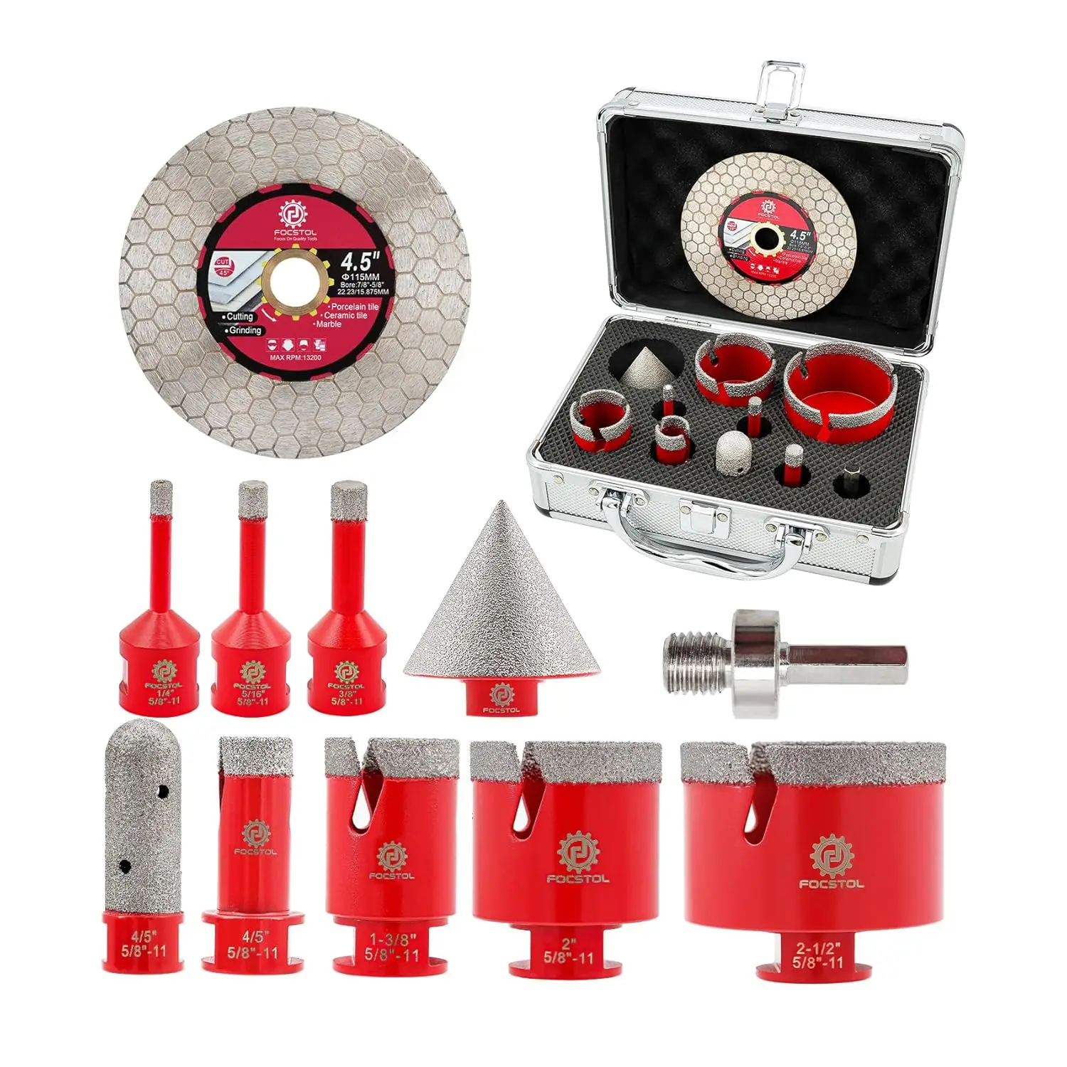 Diamond Core Drill Bit Set - 11Pcs Diamond Hole Saw Kit For Porcelain Tile Ceramic Marble Granite (6/6/8/20/35/50/65Mm+20Mm
Diamond Core Drill Bit Set - 11Pcs Diamond Hole Saw Kit For Porcelain Tile Ceramic Marble Granite (6/6/8/20/35/50/65Mm+20Mm