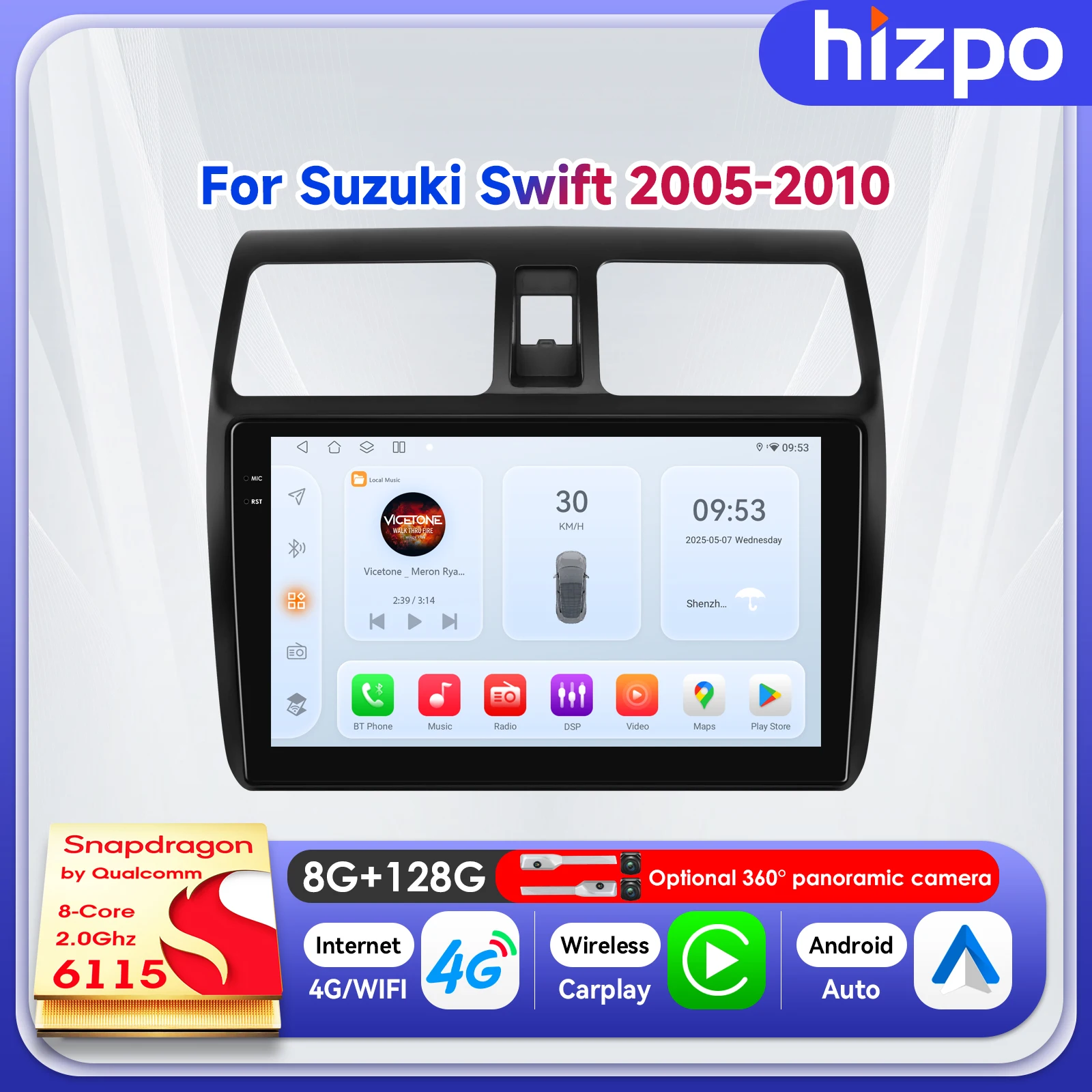 Автомобильная мультимедийная система Hizpo 10.1" с навигацией для Suzuki Swift 2005-2010, сенсорный экран, Android 14, Carplay, GPS, 4G
Автомобильная мультимедийная система Hizpo 10.1" с навигацией для Suzuki Swift 2005-2010, сенсорный экран, Android 14, Carplay, GPS, 4G