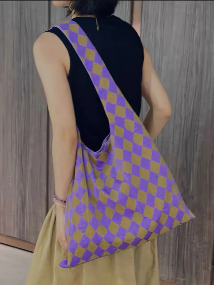 Summer Purple Yellow Color Blocked Large Capacity Commuter Tote Bag 2025 New Causal Commuter Canvas Shoulder Bags
Summer Purple Yellow Color Blocked Large Capacity Commuter Tote Bag 2025 New Causal Commuter Canvas Shoulder Bags