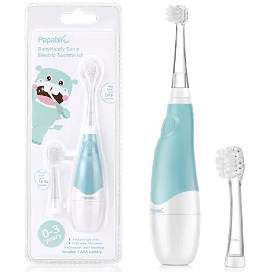 Papablic BabyHandy 2-ступенчатая электрическая зубная щетка Baby Sonic для малышей и малышей в возрасте 03 лет
Papablic BabyHandy 2-ступенчатая электрическая зубная щетка Baby Sonic для малышей и малышей в возрасте 03 лет