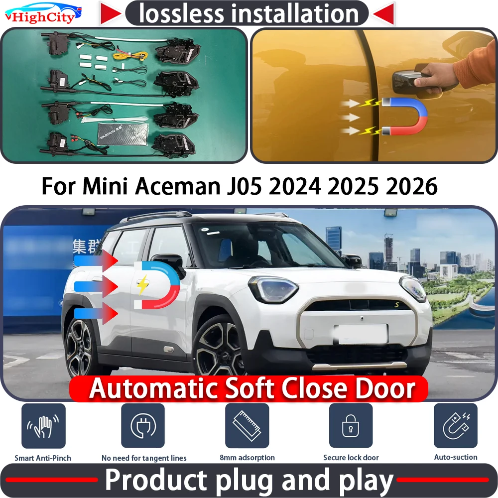 HighCity Electric Closing Door Lock Actuator for Mini Aceman J05 2024 2025 2026 Soft Close Power Latch System Auto Pull Door
HighCity Electric Closing Door Lock Actuator for Mini Aceman J05 2024 2025 2026 Soft Close Power Latch System Auto Pull Door