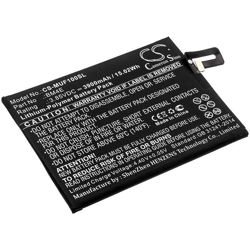 CS Battery 3.85V/3900mAh BM4E for Xiaomi Pocophone Poco F1 Armoured Edition Global Dual SIM TD-LTE,M1805E10A
CS Battery 3.85V/3900mAh BM4E for Xiaomi Pocophone Poco F1 Armoured Edition Global Dual SIM TD-LTE,M1805E10A