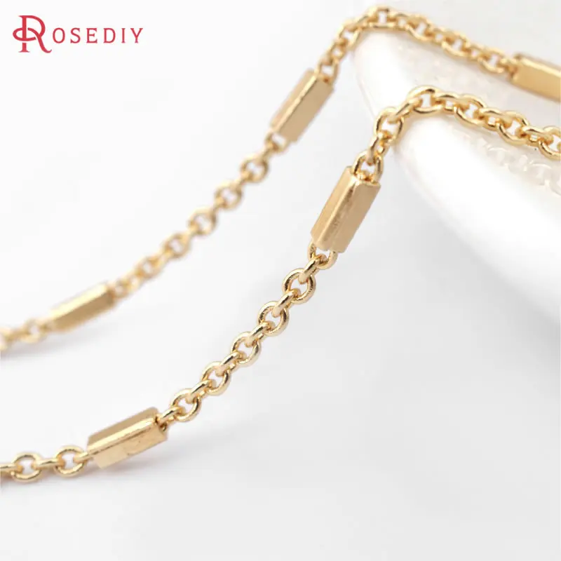 1.6MM 18K Gold Color Copper Round O Shape Link with Rectangle Tube Chains Necklace Chains Making Materials
1.6MM 18K Gold Color Copper Round O Shape Link with Rectangle Tube Chains Necklace Chains Making Materials