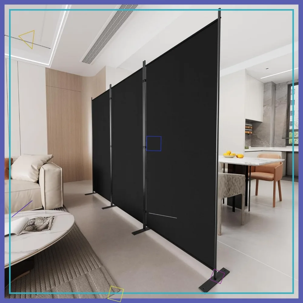 6 Ft Tall 3-Panel Room Divider, Portable Privacy Screen for Office & Bedroom, Black, 102" W x 71" H
6 Ft Tall 3-Panel Room Divider, Portable Privacy Screen for Office & Bedroom, Black, 102" W x 71" H