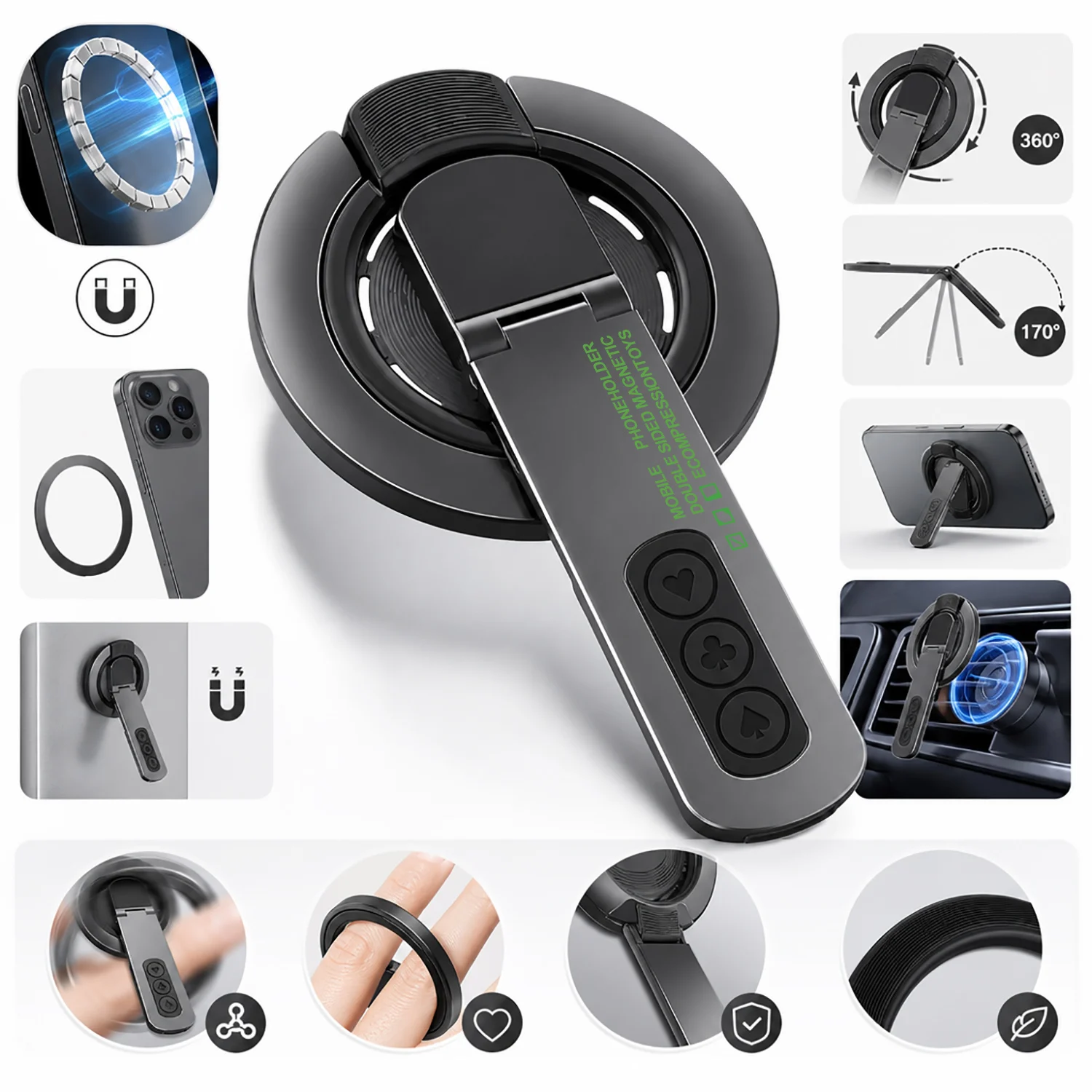 3-in-1 Magnetic Finger Ring Holder Rotate Double-Sided Magnetic Phone Stand MultiFunction Portable Lazy Man Stand for iPhone 17
3-in-1 Magnetic Finger Ring Holder Rotate Double-Sided Magnetic Phone Stand MultiFunction Portable Lazy Man Stand for iPhone 17