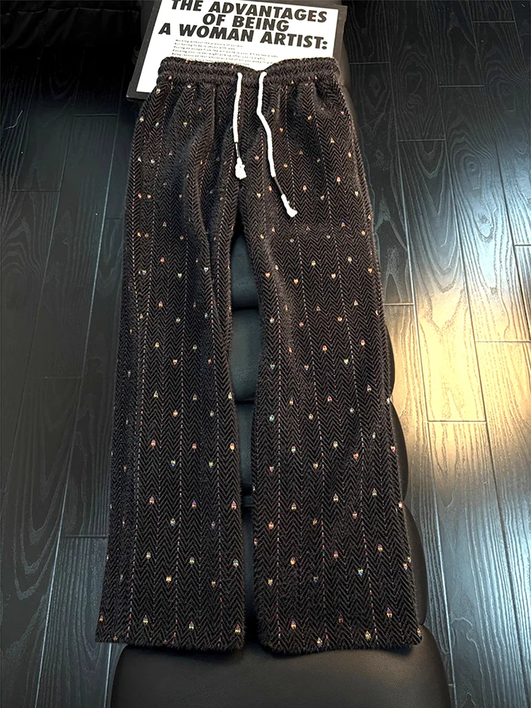 Мужские вязаные повседневные брюки прямого кроя свободного покроя, удобные зимние брюки для отдыха, вязаные изделия в полоску и однотонные
Мужские вязаные повседневные брюки прямого кроя свободного покроя, удобные зимние брюки для отдыха, вязаные изделия в полоску и однотонные