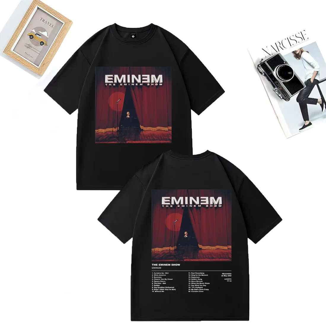 Rapper Eminem Hip Hop Album print T Shirt men women's vintage Oversized clothing Cotton short sleeve t shirt Casual streetwear
Rapper Eminem Hip Hop Album print T Shirt men women's vintage Oversized clothing Cotton short sleeve t shirt Casual streetwear