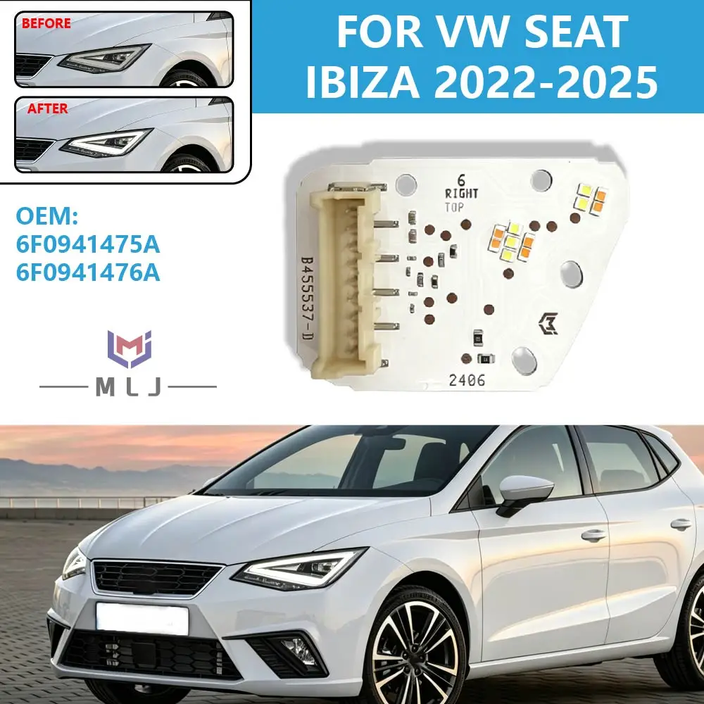 For VW SEAT Ibiza 2022-2025 white LED Angel Eye Headlight daytime running light chip Car Accessories OEM 6F0941475A 6F0941476A
For VW SEAT Ibiza 2022-2025 white LED Angel Eye Headlight daytime running light chip Car Accessories OEM 6F0941475A 6F0941476A