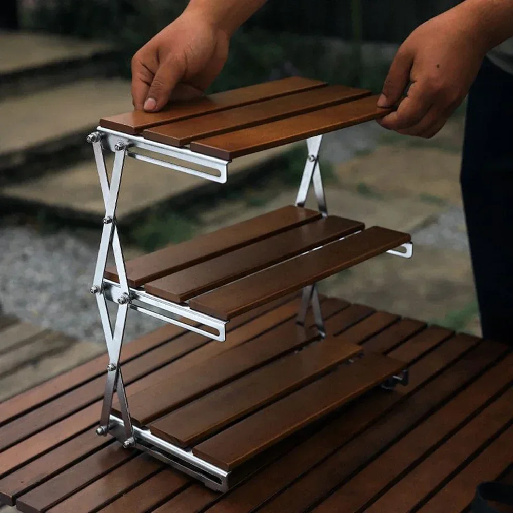 Walnut Multi-Tier Shelf Three Solid Wood Desktop Organizer Portable Outdoor Camping Foldable Coffee Camping Rack
Walnut Multi-Tier Shelf Three Solid Wood Desktop Organizer Portable Outdoor Camping Foldable Coffee Camping Rack