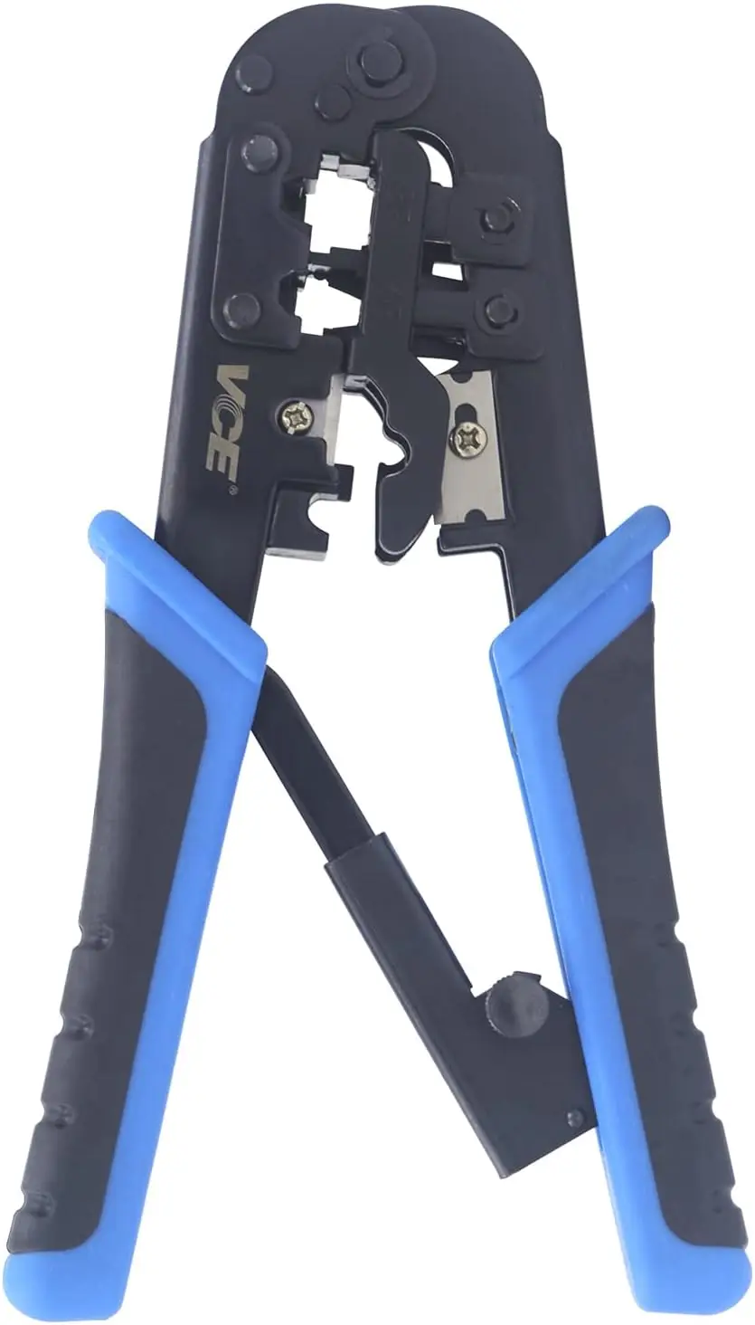All-in-One Ethernet Crimp Tool for RJ45 RJ11 Cat5 Cat6 Cables, Multi-Function Network Cable Stripper and Cutter
All-in-One Ethernet Crimp Tool for RJ45 RJ11 Cat5 Cat6 Cables, Multi-Function Network Cable Stripper and Cutter