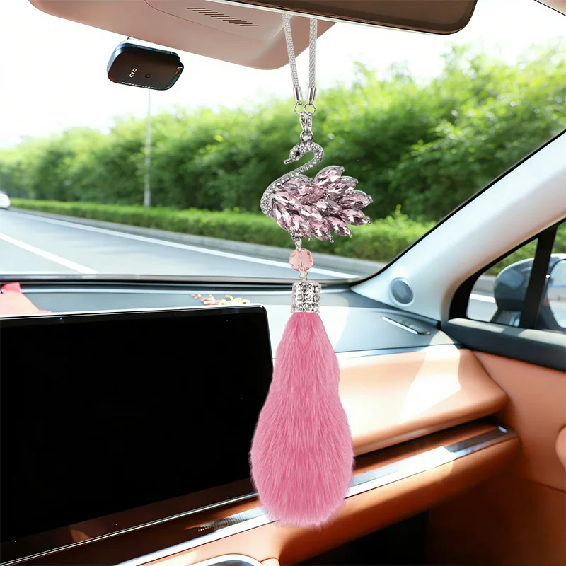 1pc Car Rearview Mirror Inlaid With Diamonds Swan Shaped Pendant Women's Accessories Red Blue Plush In The Car Car Decoration
1pc Car Rearview Mirror Inlaid With Diamonds Swan Shaped Pendant Women's Accessories Red Blue Plush In The Car Car Decoration