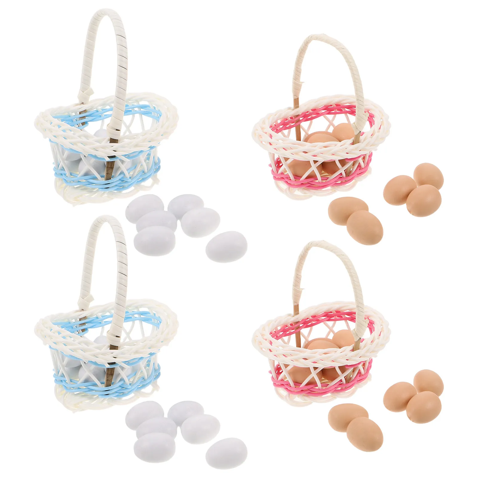 4Sets Easter Egg Baskets Set Miniature Kitchen Props for Kids Play Imitation Eggs and Bamboo Basket Holiday Party Decoration
4Sets Easter Egg Baskets Set Miniature Kitchen Props for Kids Play Imitation Eggs and Bamboo Basket Holiday Party Decoration