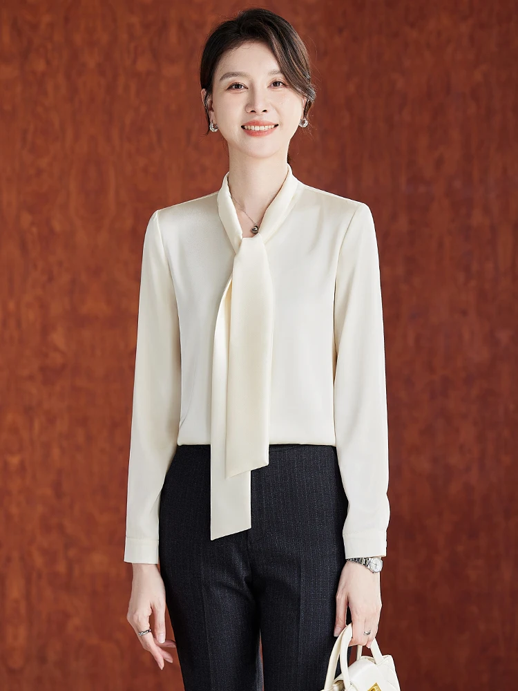 Elegant Knot Chiffon Shirt Women's Formal Commute Workwear Shirt V-neck Long Sleeve Polyester Fiber Office Outfit
Elegant Knot Chiffon Shirt Women's Formal Commute Workwear Shirt V-neck Long Sleeve Polyester Fiber Office Outfit