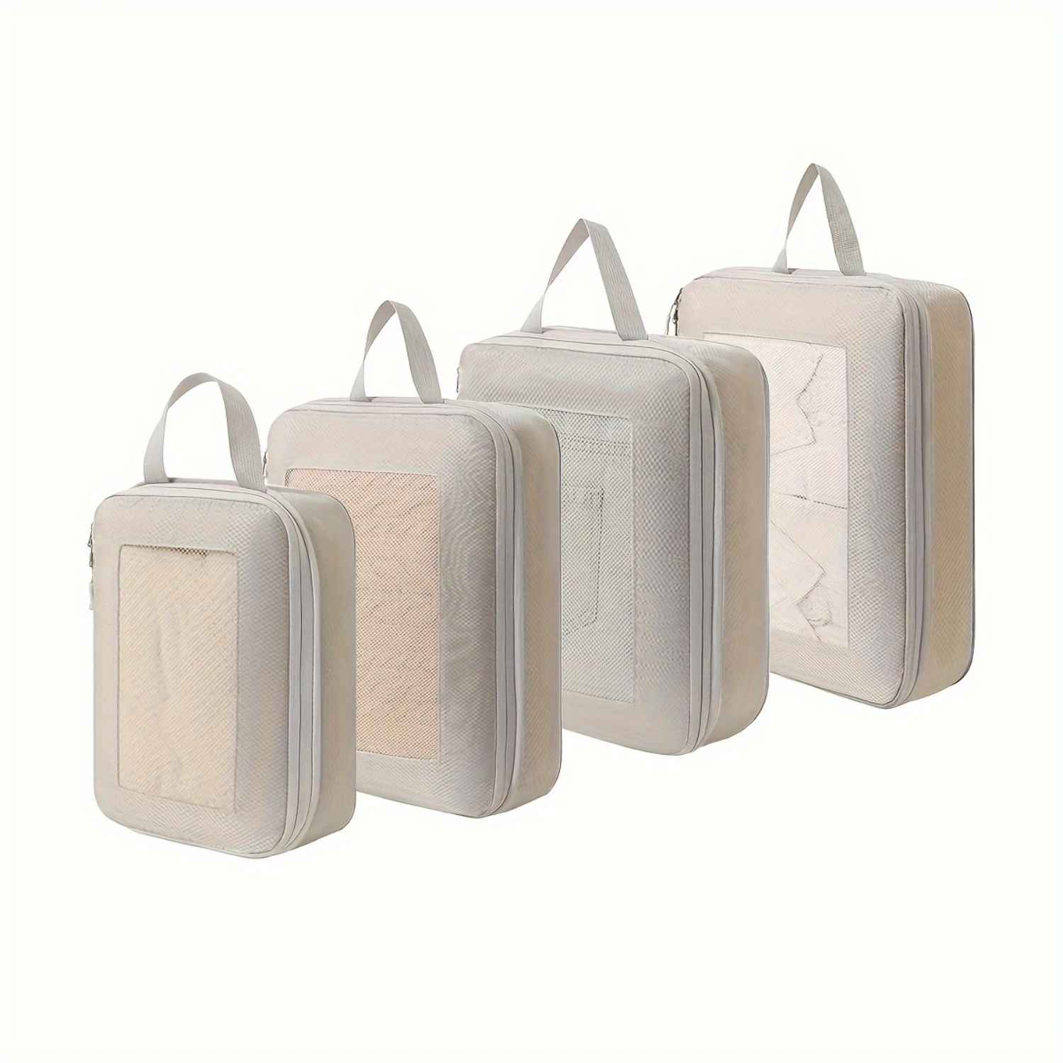 4-Piece Set Poly Travel Compression Packing Cubes With Mesh Visibility, Multi-size Organizer Bags For Clothing, Toiletries, Cosm
4-Piece Set Poly Travel Compression Packing Cubes With Mesh Visibility, Multi-size Organizer Bags For Clothing, Toiletries, Cosm
