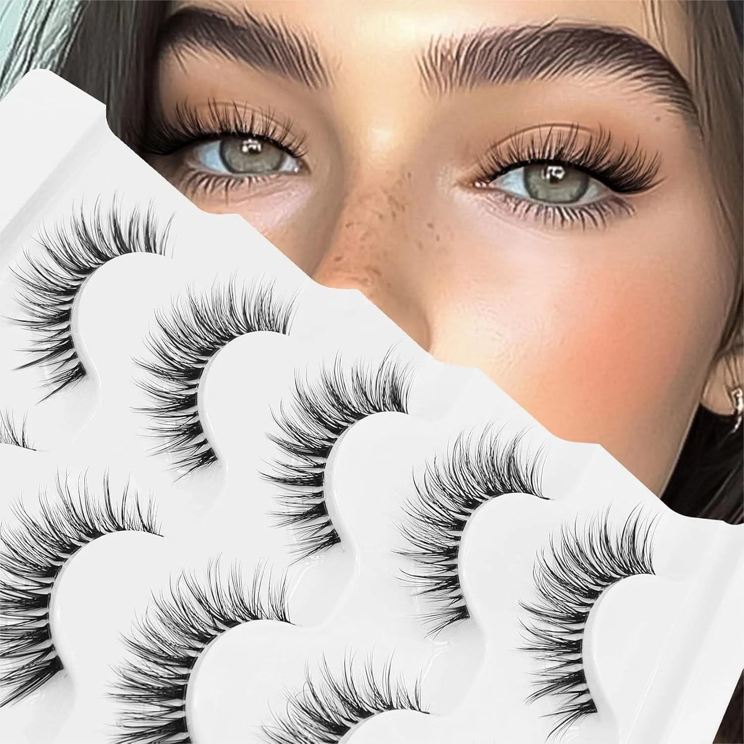 Wispy False Eyelashes 5 Pairs Natural Look Handmade Lightweight Lashes with Clear Band
Wispy False Eyelashes 5 Pairs Natural Look Handmade Lightweight Lashes with Clear Band